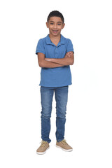 front  view of boy arms crossed oon white background