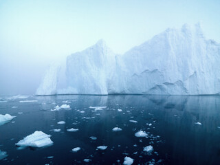 Fototapeta na wymiar Icebergs on arctic ocean