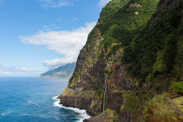 View of the sea and mountains in Funchal, Madeira