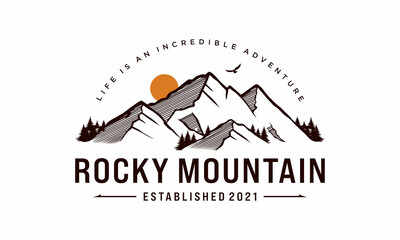High Mountain icon Logo vector illustration design Template