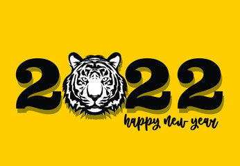 Happy new year 2022. With elegant colors, 2022 is the year of the tiger
