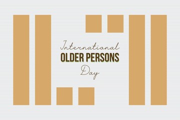 International Older Persons Day typography design. Older Persons day poster, banner, sticker,  and t-shirt design.