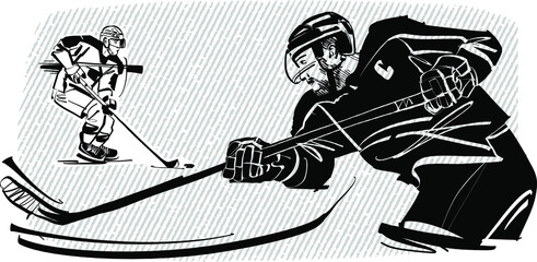 the vector illustration of the hockey player