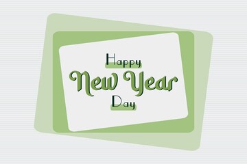 Happy New Year Day typography vector design. New year wishes poster, banner, and invitation card design. Happy new year day celebration t-shirt design.