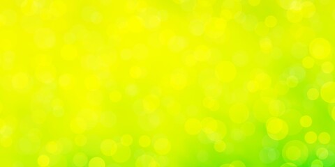 Light Green, Yellow vector backdrop with circles.
