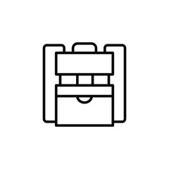 Backpack, School, Rucksack, Knapsack Line Icon, Vector, Illustration, Logo Template. Suitable For Many Purposes