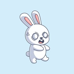 The cute bunny is the angry cartoon