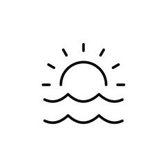 Sunrise, Sunset, Sun Line Icon, Vector, Illustration, Logo Template. Suitable For Many Purposes