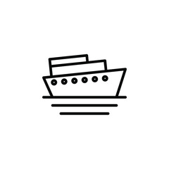 Fototapeta na wymiar Ship, Boat, Sailboat Line Icon, Vector, Illustration, Logo Template. Suitable For Many Purposes