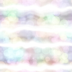 Seamless seventies tie dye stripe bokeh texture. Hippie summer wavy striped repeat background with ink dyed effect.