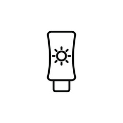 Sunblock, Sunscreen, Lotion, Summer Line Icon, Vector, Illustration, Logo Template. Suitable For Many Purposes