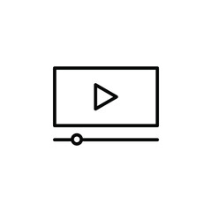 Video, Play, Film, Player, Movie Line Icon, Vector, Illustration, Logo Template. Suitable For Many Purposes