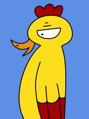 cute duck cartoon on blue background