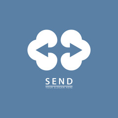 delivery cloud for computer logo icon