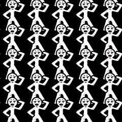 Naklejka premium seamless pattern of cute man cartoon
