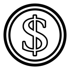 Dollar Flat Icon Isolated On White Background