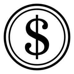 Dollar Flat Icon Isolated On White Background