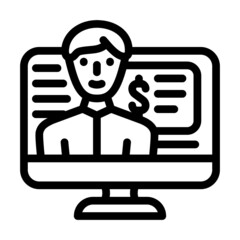 online sales line icon vector. online sales sign. isolated contour symbol black illustration