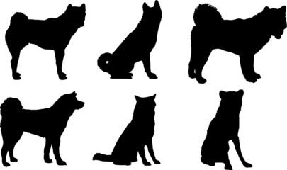 Akita Dog Silhouette Pack