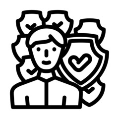 protection of deal line icon vector. protection of deal sign. isolated contour symbol black illustration