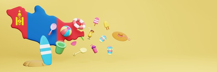 3d rendering of summer holidays in Mongolia