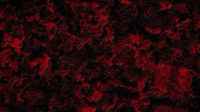 Abstract creepy red grunge substance. Looping animated video.