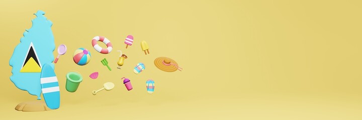 3d rendering of summer holidays in Saint Lucia