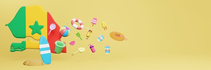 3d rendering of summer holidays in Senegal