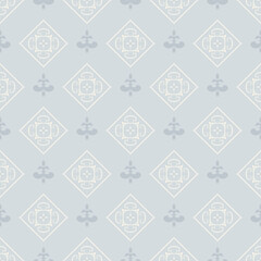Background image with simple tiled ornament on gray background for your design projects, seamless patterns, wallpaper textures with flat design. Vector illustration