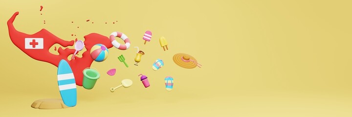 3d rendering of summer holidays in Tonga 