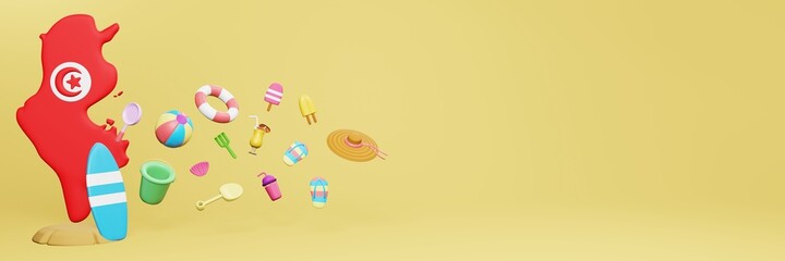 3d rendering of summer holidays in Tunisia 