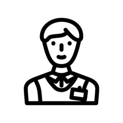 salesman store line icon vector. salesman store sign. isolated contour symbol black illustration