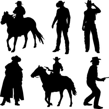 Vecteur Stock Cowboy Silhouette Pack | Adobe Stock