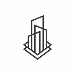 Real estate logo, building vector image