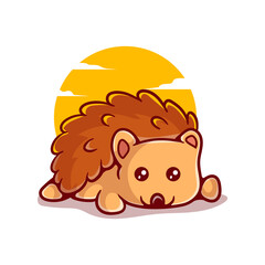 cute hedgehog illustration