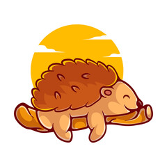 cute hedgehog illustration