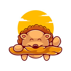 cute hedgehog illustration