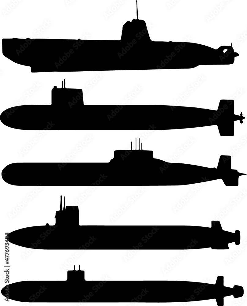 Wall mural submarine silhouette pack