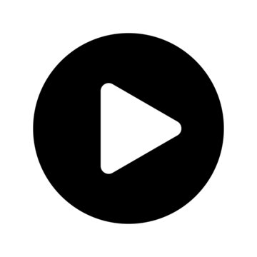 Play icon. Movie sign. Audio record element. Multimedia concept. Mobile app symbols. Vector illustration. Stock image. 
