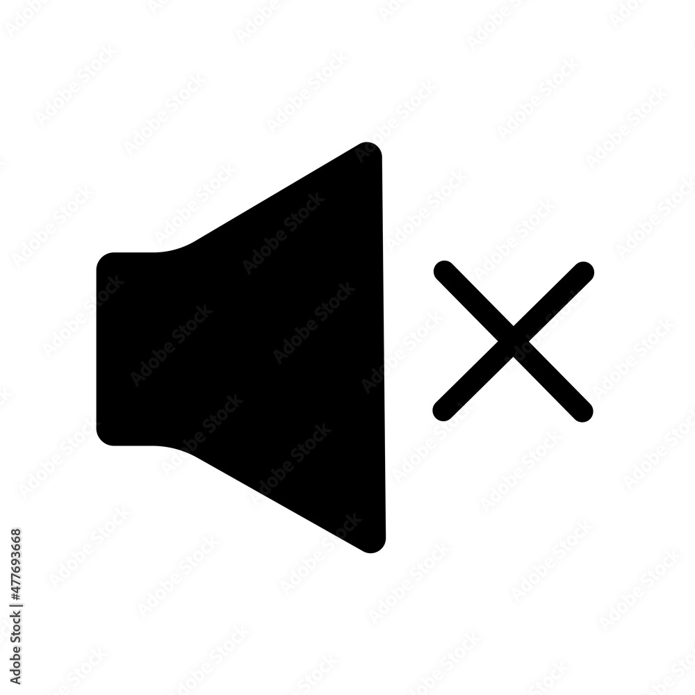 Poster no volume icon. computer button. audio concept. line art. simple design. sound symbol. vector illust