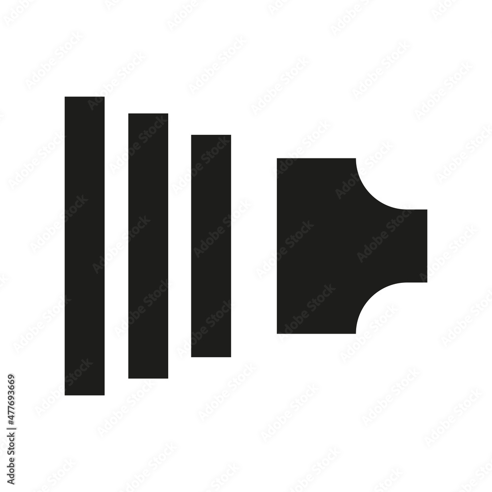 Poster audio speaker icon. music sign. simple art. app element. computer button. flat design. vector illust
