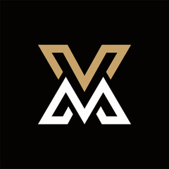 creative simple logo design letter VM