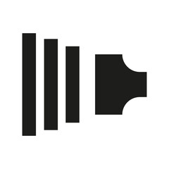 Audio speaker icon. Music sign. Simple art. App element. Computer button. Flat design. Vector illustration. Stock image. 