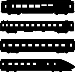 Train Carriages Silhouette Pack