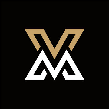 creative simple logo design letter VM