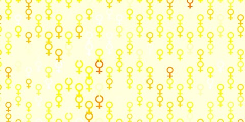 Light Orange vector template with businesswoman signs.