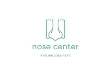 Simple Minimalist Human Nose for Clinic Care Logo Design Vector