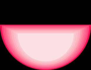 Pink Half Circle Isolated On Black