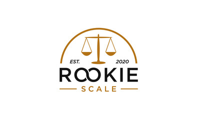 Rookie law firm with scale logo design