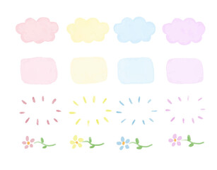 水彩パステルカラー　吹き出しセット